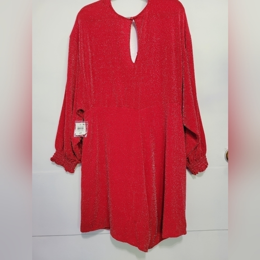 Bar III Embellished Twist-Front Walkthrough Romper in Red Plus Size 2X NWT - Picture 3 of 10